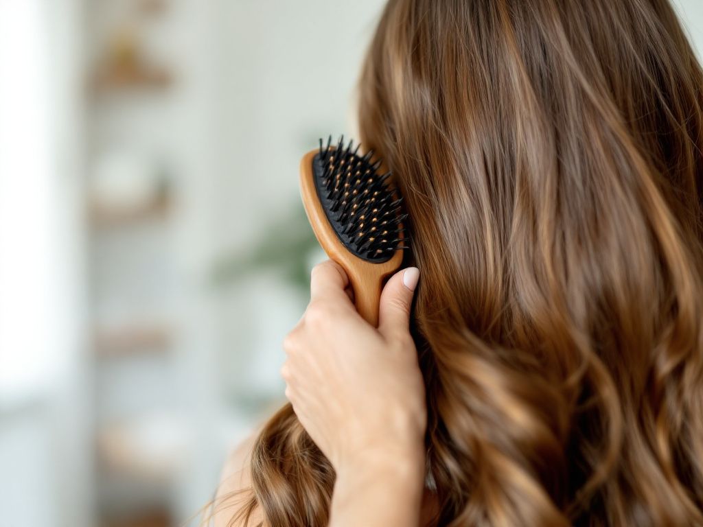 brushing hair