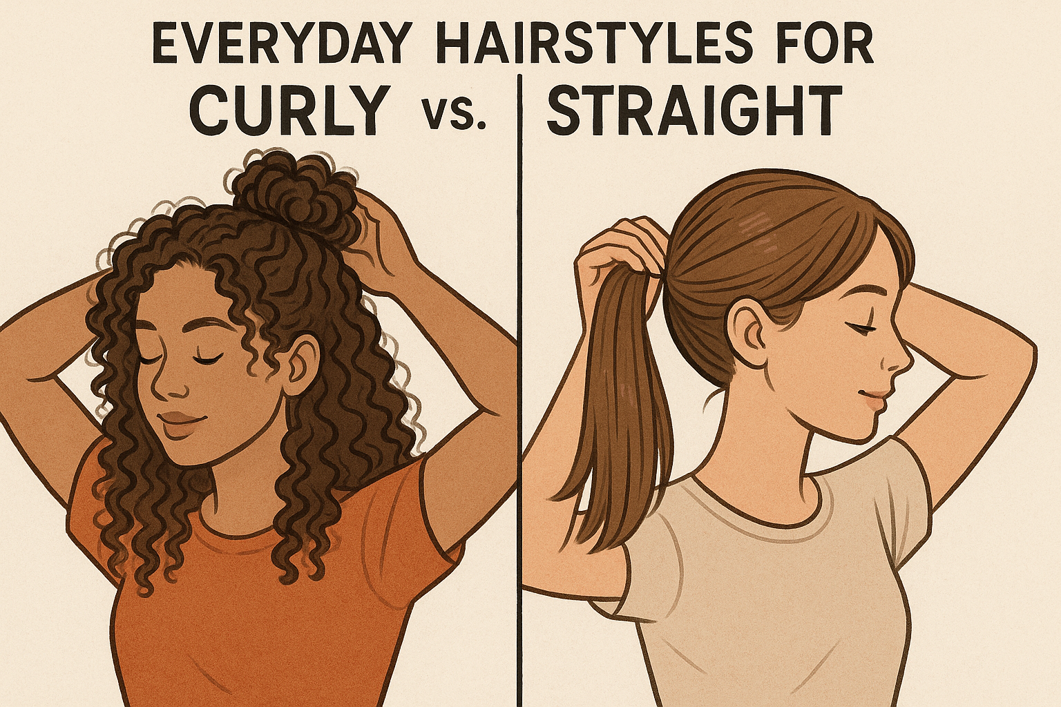 5 Effortless Everyday Hairstyles for Curly vs Straight Hair